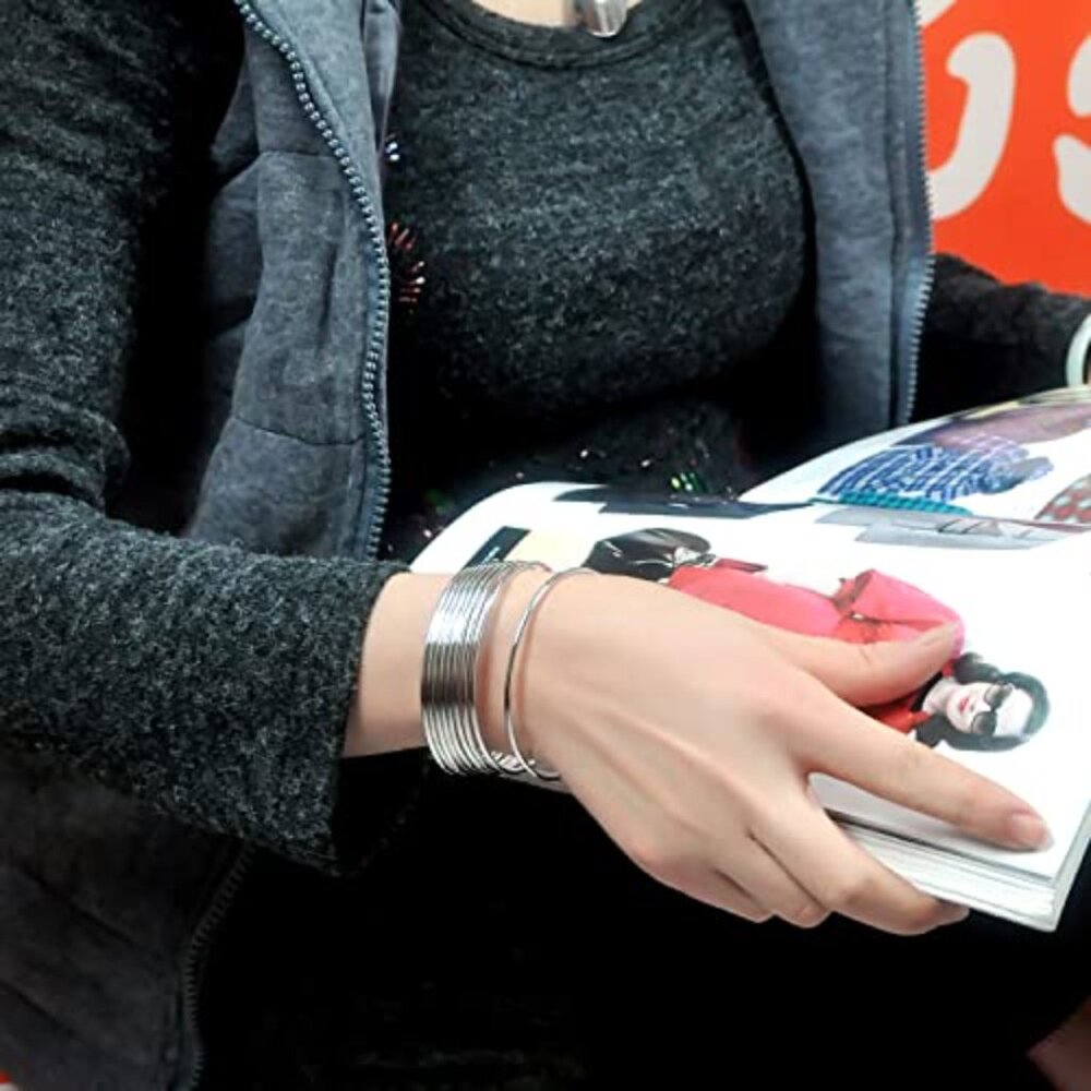 925 Sterling Silver Stackable Bangle Bracelet Set… - image 6